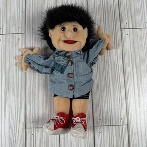 Folkmanis Small Boy Black Hair Full Body Plush Hand/Finger Puppet
